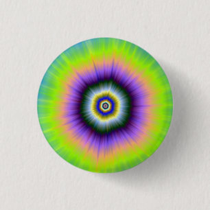 Pinback Button   Explosion in Yellow and Violet