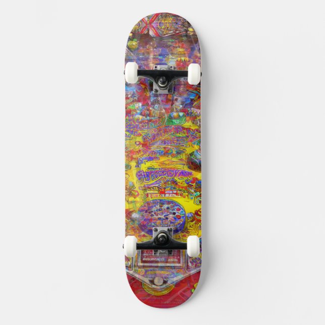 Pinball "Court Jester Yellow" Skateboard (Front)