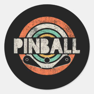 Pinball Game Vintage Classic Round Sticker