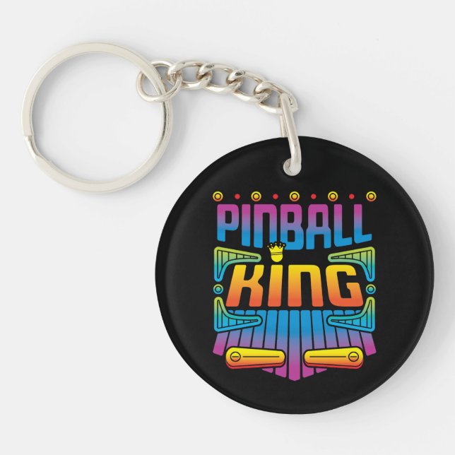 Pinball King Arcade Game Player Key Ring (Front)