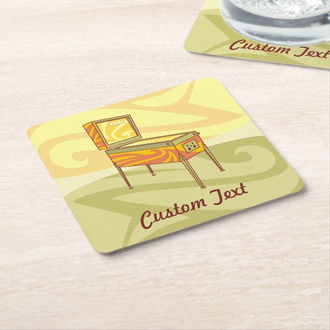 Pinball machine square paper coaster (Angled)