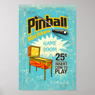 Pinball Machines Game Room Poster #11