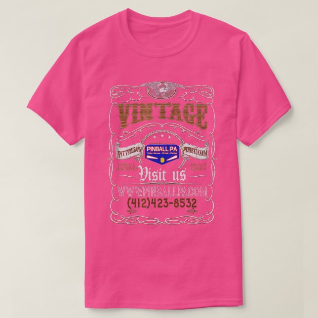 Pinball PA Vintage s (Colour Logo)  T-Shirt (Design Front)