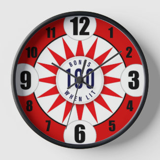 Pinball Player Wall Clock with Wood Frame #1