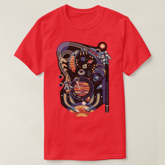 Pinball Space Machine Light by Tobe Fonseca T-Shirt (Design Front)