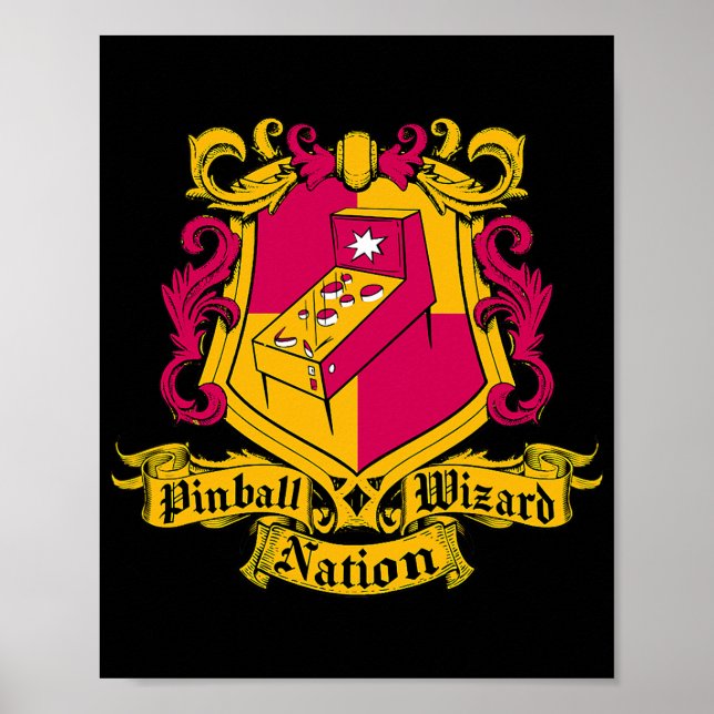 Pinball Wizard Nation Pinball Machine Arcade Game Poster (Front)