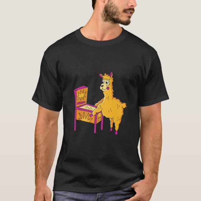 Pinballama with Fun Flipper Retro Design Premium T-Shirt (Front)