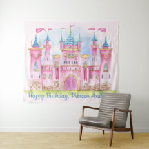 Pincess Birthday Party Backdrop Banner