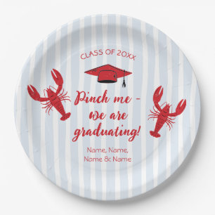 Pinch Me We Are Graduating Crawfish Graduation Paper Plate