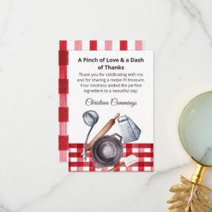 Pinch of Love Kitchen Bridal Shower Thank You Card