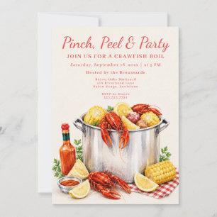 Pinch Peel Party Crawfish Boil Party Invitation