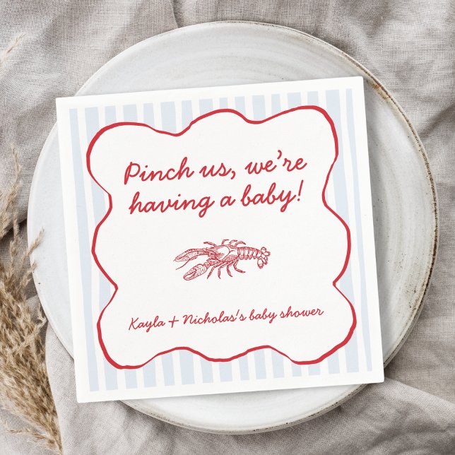 Pinch Us Crawfish Boil Southern Baby Shower  Napkin (Pinch Us Crawfish Boil Southern Baby Shower Napkins)