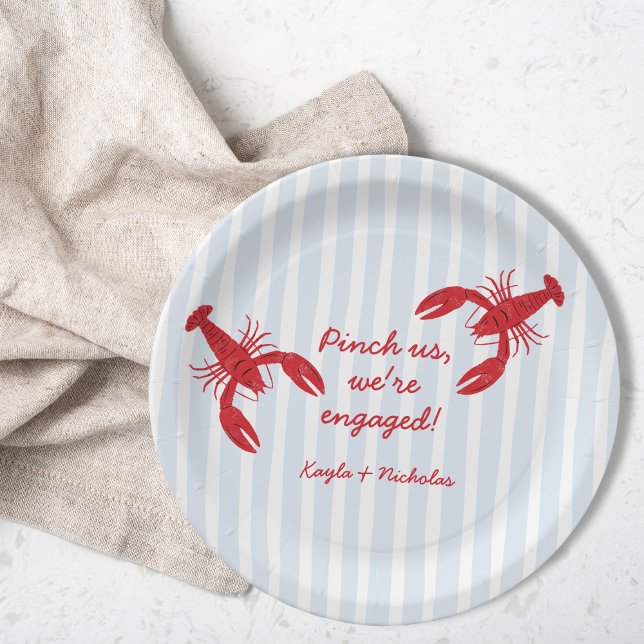 Pinch Us We’re Engaged Crawfish Boil Engagement Paper Plate (Pinch Us We’re Engaged Crawfish Boil Engagement Paper Plates)