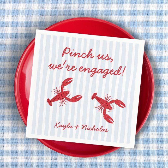 Pinch Us We’re Engaged Crawfish Boil Southern Napkin (Pinch Us We’re Engaged Crawfish Boil Southern Napkins)