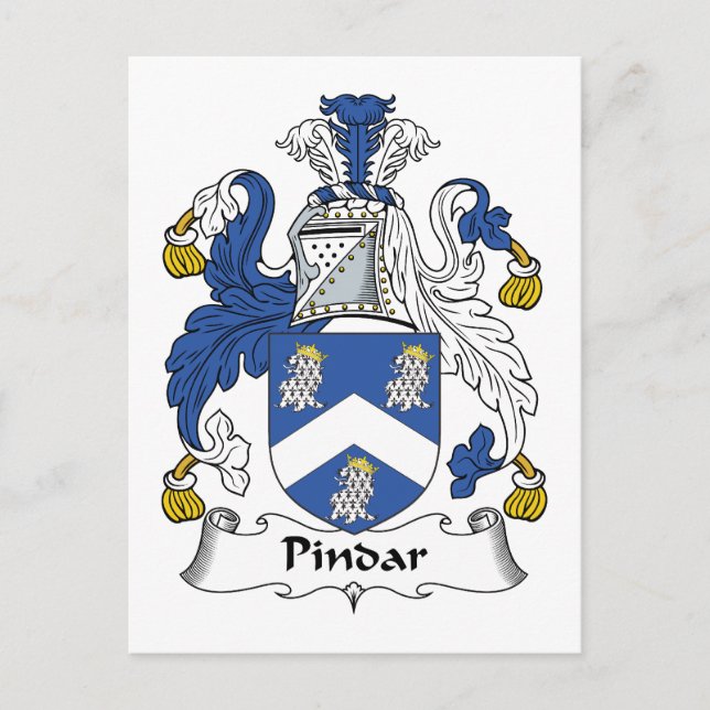 Pindar Family Crest Postcard (Front)