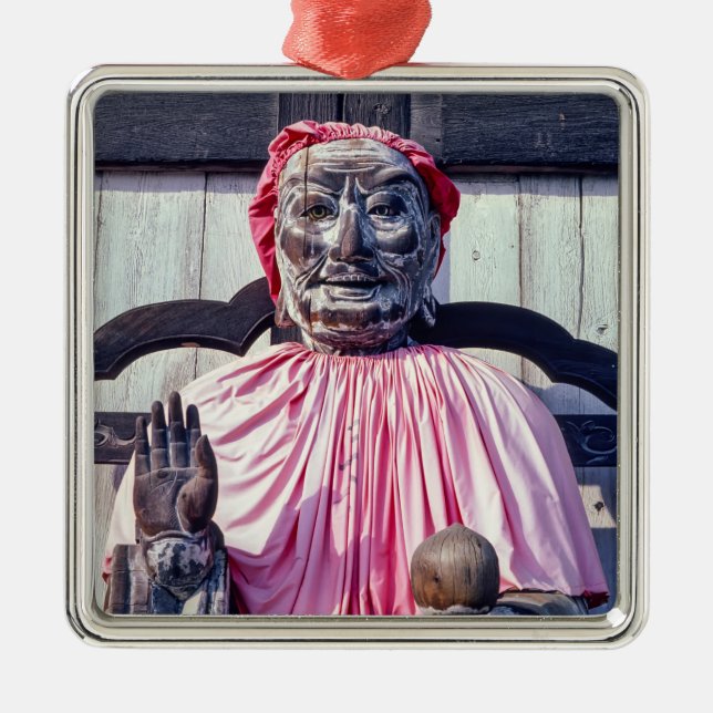 Pindola Bharadvaja statue in Nara - Japan Metal Tree Decoration (Front)