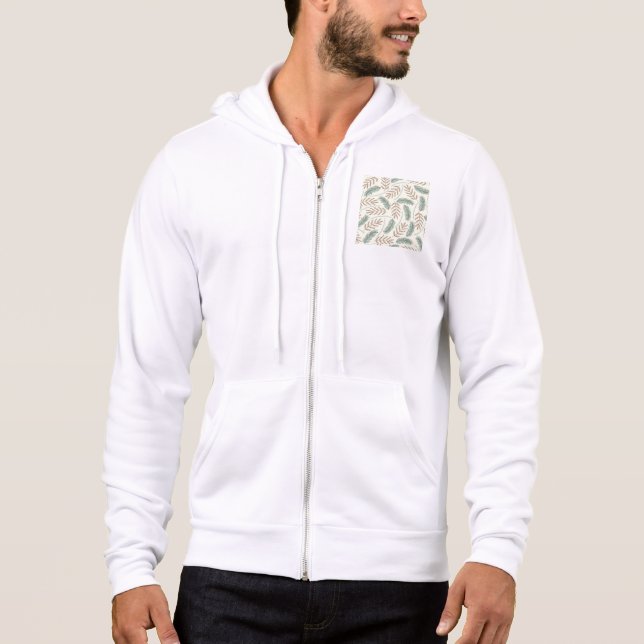Pine and Cedar Evergreen Branches Pattern Hoodie (Front)