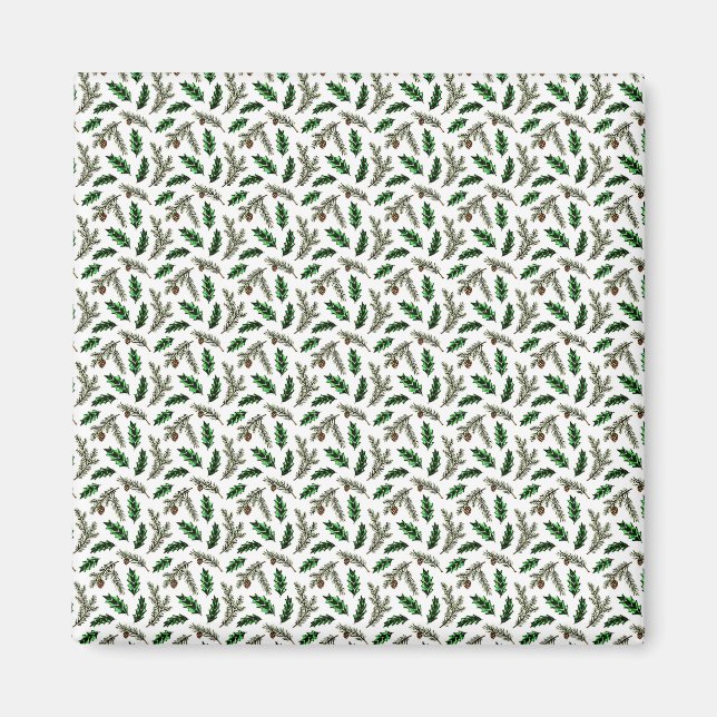 Pine and holly  magnet (Front)