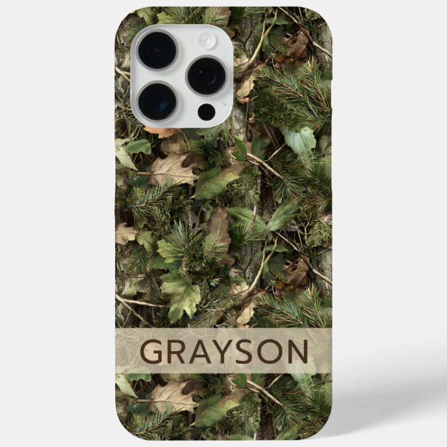 Pine and Leaves Camouflage Personalised Case-Mate iPhone Case (Back)