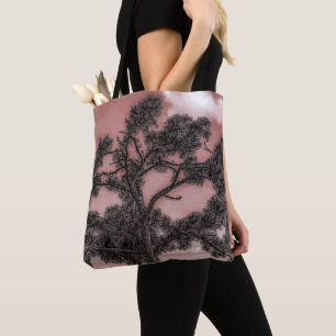 Pine and Palm Trees Silhouette Tote Bag
