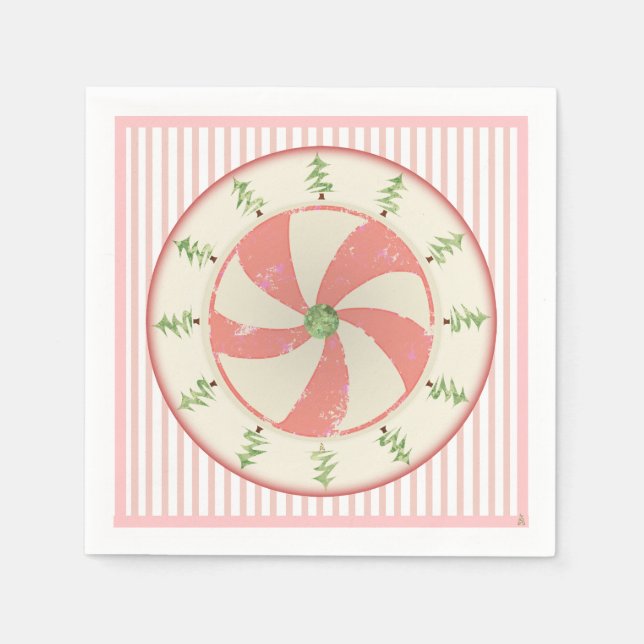 Pine and Peppermint Napkin (Front)