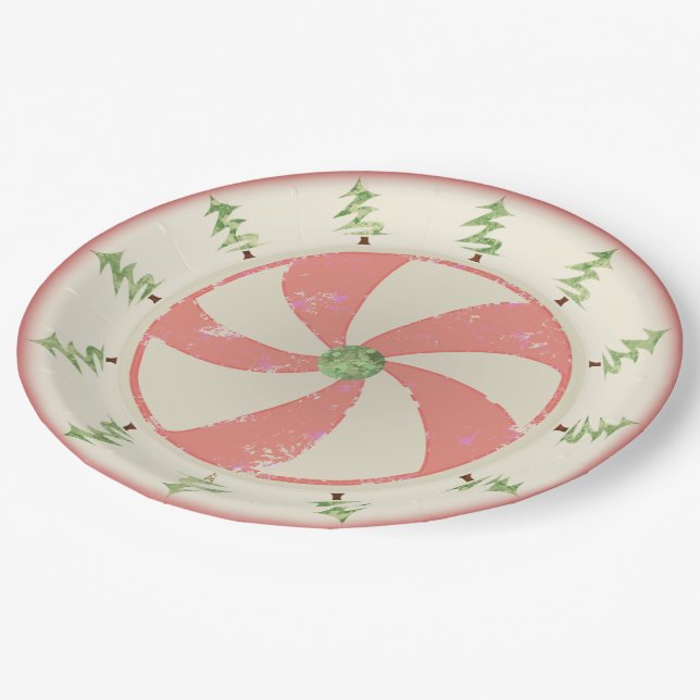 Pine and Peppermint Paper Plate (Angled)