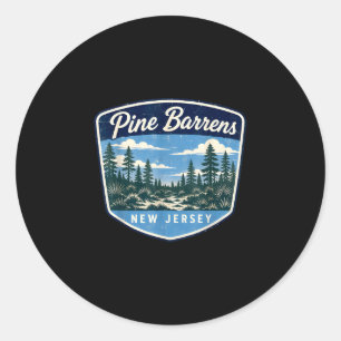 Pine barrens new jersey forest nature outdoor classic round sticker