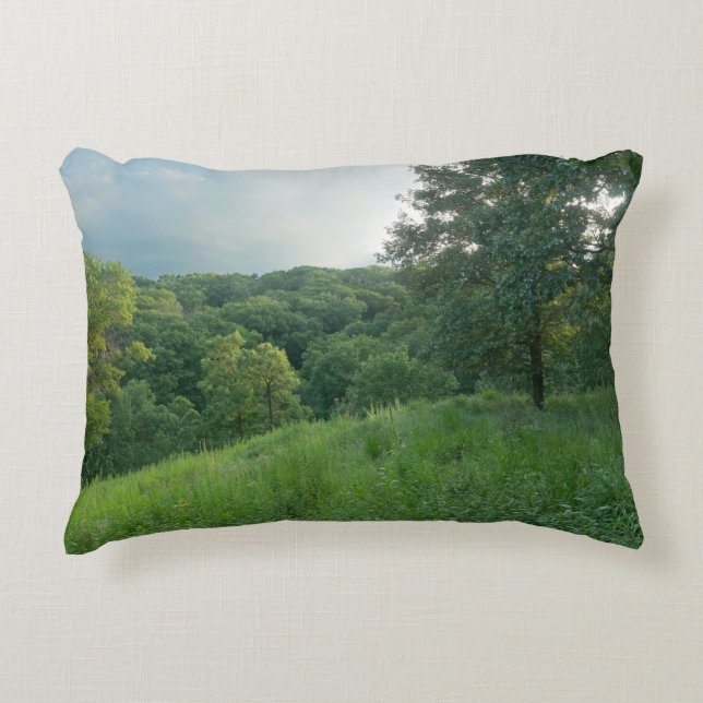 Pine Bend Bluff Overlooking Valley Woodlands Decorative Cushion (Front)