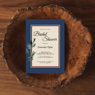 Pine Blue Winter Bridal Shower Invitation