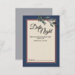 Pine Blue Winter Wedding Date Night Advice Card<br><div class="desc">This Pine Blue Winter wedding date night advice card combines a classy, formal dusty blue framed border with elegant, evergreen pine tree boughs for a classic, yet rustic look. The botanical greenery foliage with calligraphy type over a beige background creates a nature focused vibe for a Christmas or forest destination...</div>