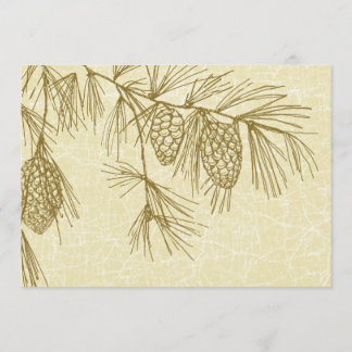 Pine Boughs Crackled Wedding Invitation