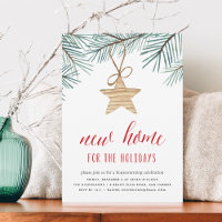 Pine Boughs Holiday Housewarming Party Invitation