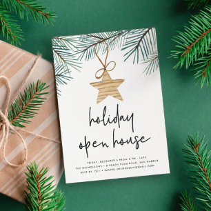 Pine Boughs Holiday Open House Invitation