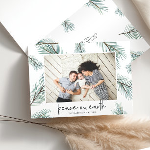 Pine Boughs Holiday Photo Folded