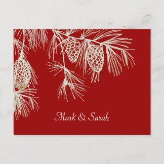 Pine Boughs Red RSVP Card