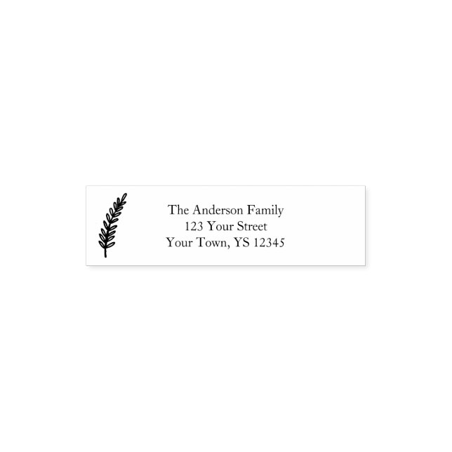 Pine Branch Address Self-inking Stamp (Design)