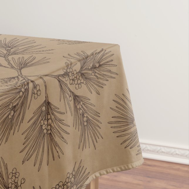 Pine Branch Minimalist Kraft Tablecloth (In Situ)