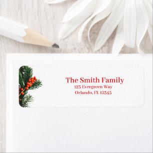 Pine Branch with Berries Return Address 