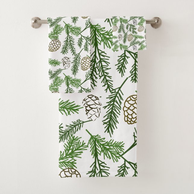 Pine Branches Bath Towel Set (Insitu)