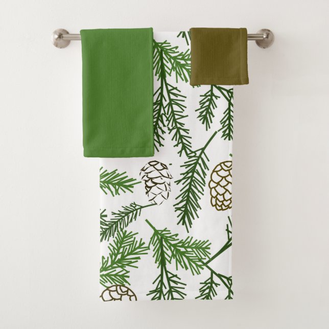 Pine Branches Bath Towel Set (Insitu)