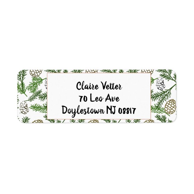 Pine Branches Label (Front)