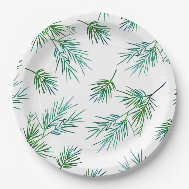 'Pine Branches' Paper Plate (Front)