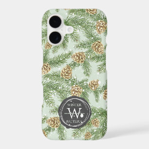 Pine Branches & Pine Cones Watercolor Pattern