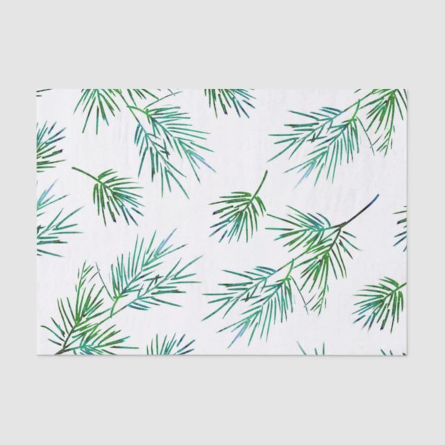 'Pine Branches' Silk Pattern Tissue Paper (Front)