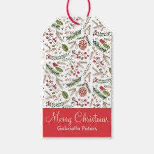 Pine Christmas Birds   Gift Tags