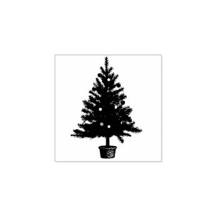 Pine Christmas Tree Holiday Rubber Stamp