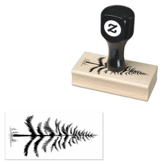 Pine Christmas Tree Twiggy Spruce Rubber Stamp