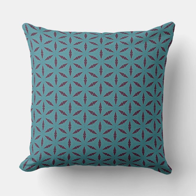 Pine Color Festive Star Design Throw Pillow (Front)