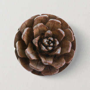 Pine cone 6 cm round badge