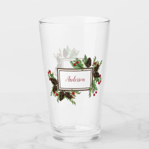 pine cone and berries holiday tumbler